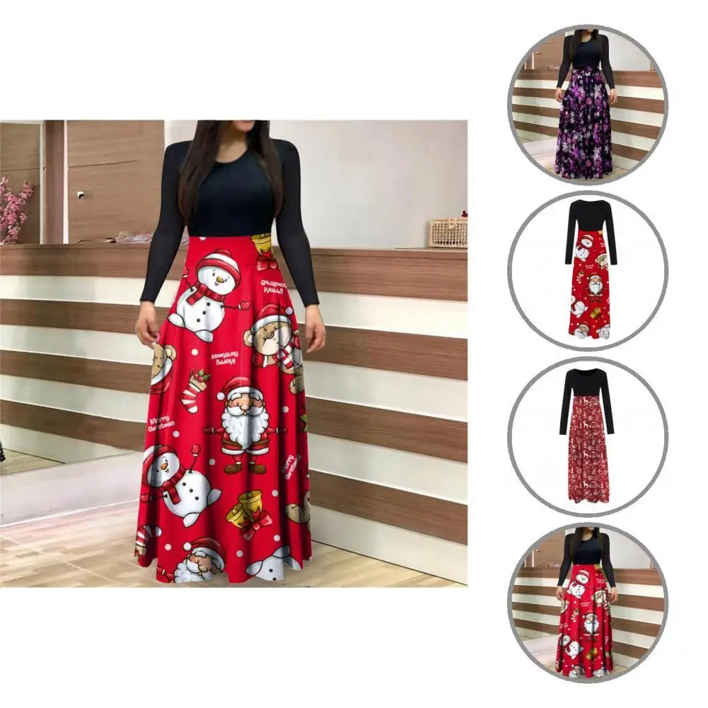

Autumn Dress Fabulous Snowflake Festive All Match Christmas Dress for Shopping Spring Dress Lady Dress