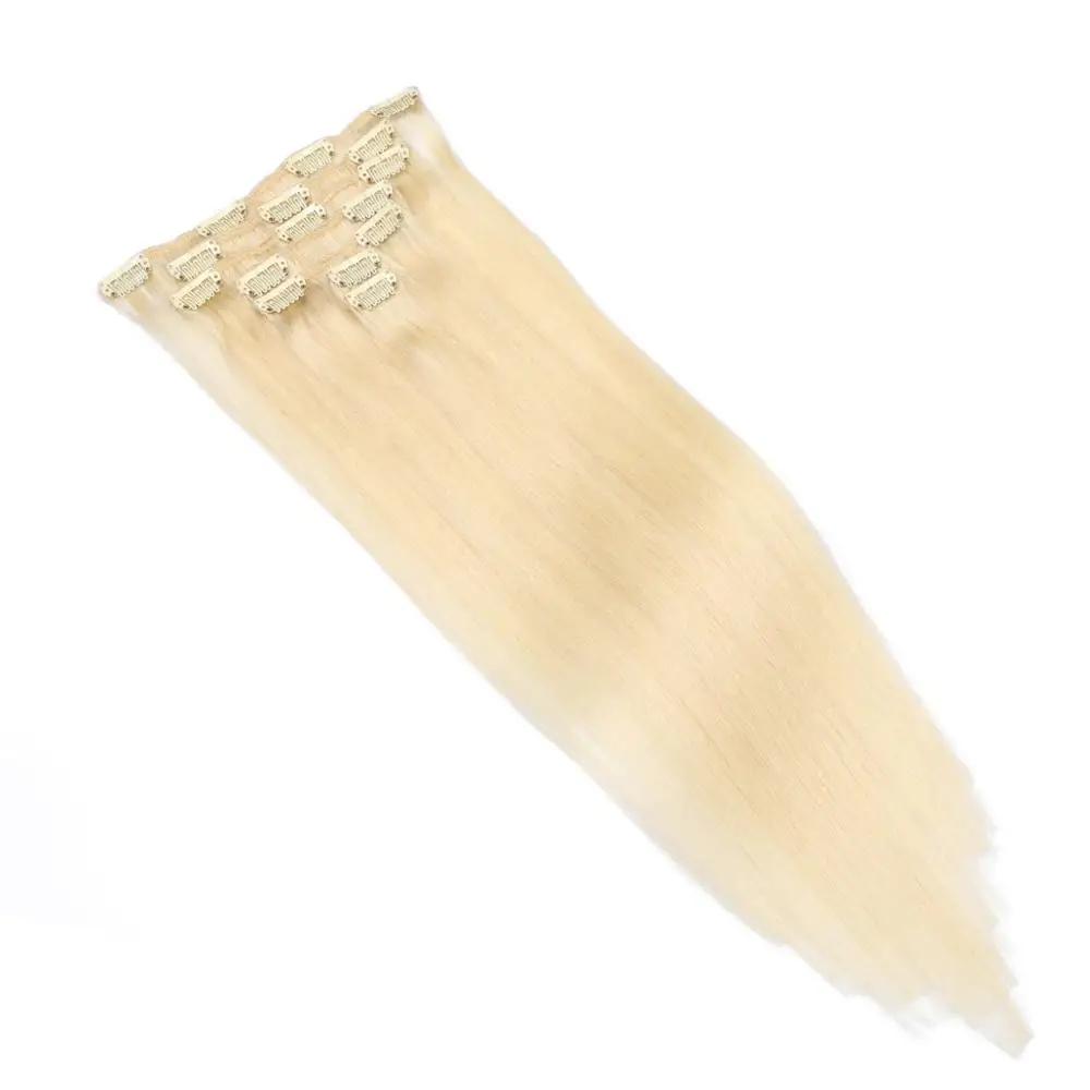 Человеческие бразильские волосы для наращивания на заколках #24 Remy 16-26 дюймов 100 г