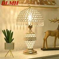 dlmh crystal table lamp dimmer luxury with remote control for home modern creative light bedside