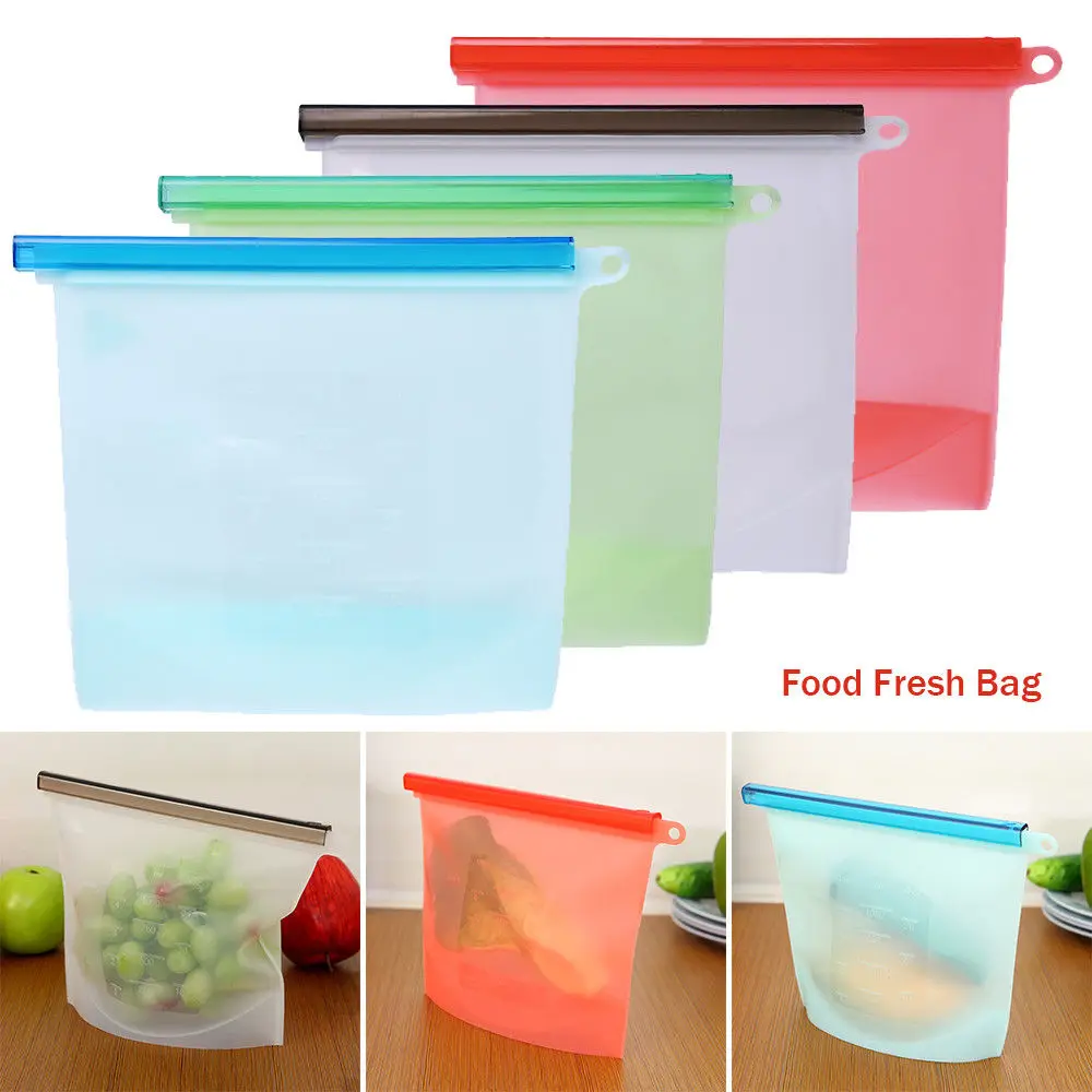 1 шт. кухонная сумка на молнии для свежих продуктов многоразовая силиконовая