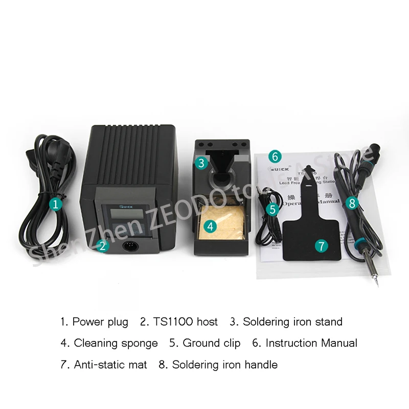 

QUICK TS1100 LCD Digital Display Intelligent Lead-Free Soldering Station Intelligent90W Electric Soldering Iron