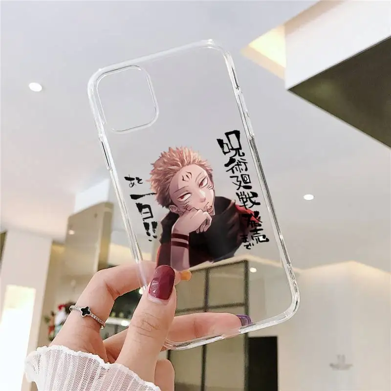 

Jujutsu Kaisen Satoru Gojo anime Phone Case Transparent For iphone 5 6 7 8 11 12 s c se plus mini x xs xr pro max soft shell