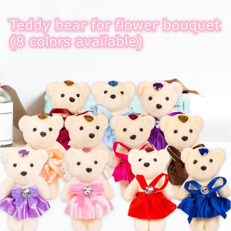 

Small Teddy Bear Birthday Flower Bouquet Bear Couple Bear Wedding Valentine's Day Decoration Hard foam plus plush