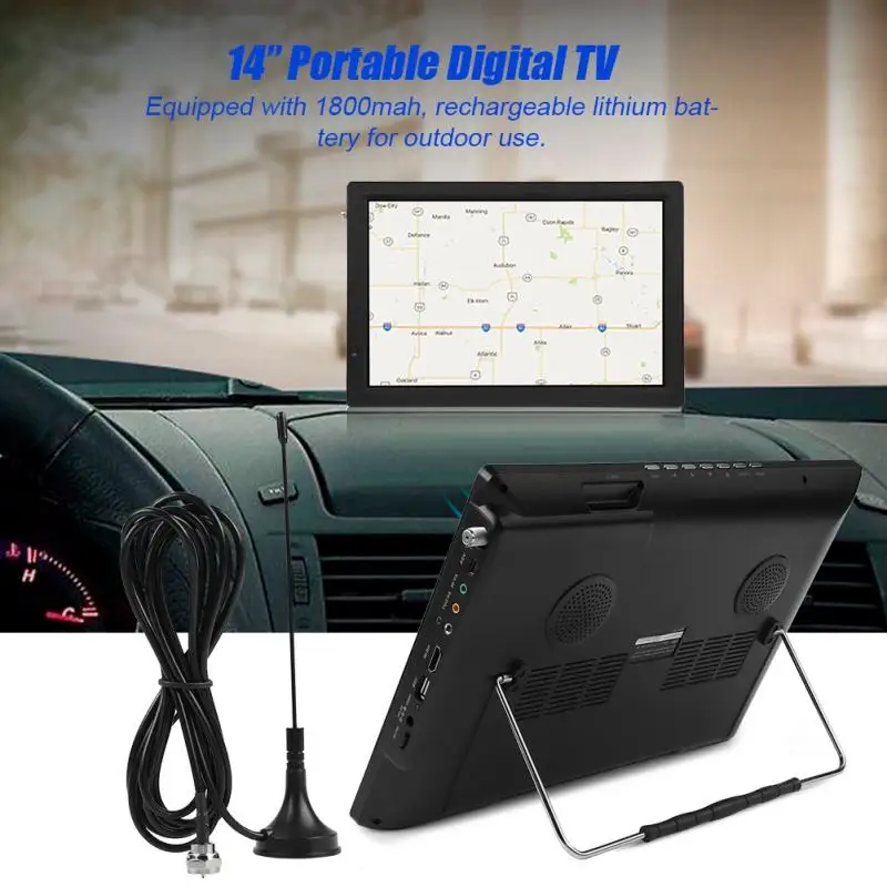 LEADSTAR 14inch Digital Television ATSC Portable TV 1080P HD HDMI-compatible Video Player 110-220V US for Home Car lcd tv |