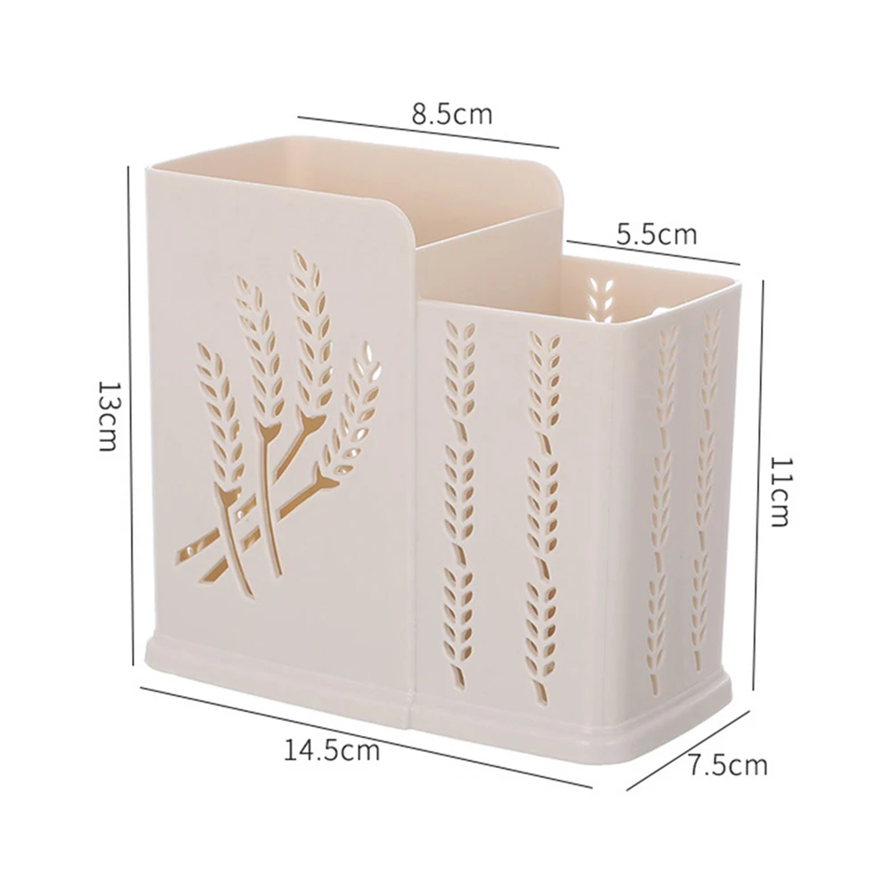 

2/3 Grids Kitchen Desktop Hollow Chopsticks Cage Spoon Storage Drain Holder Rack