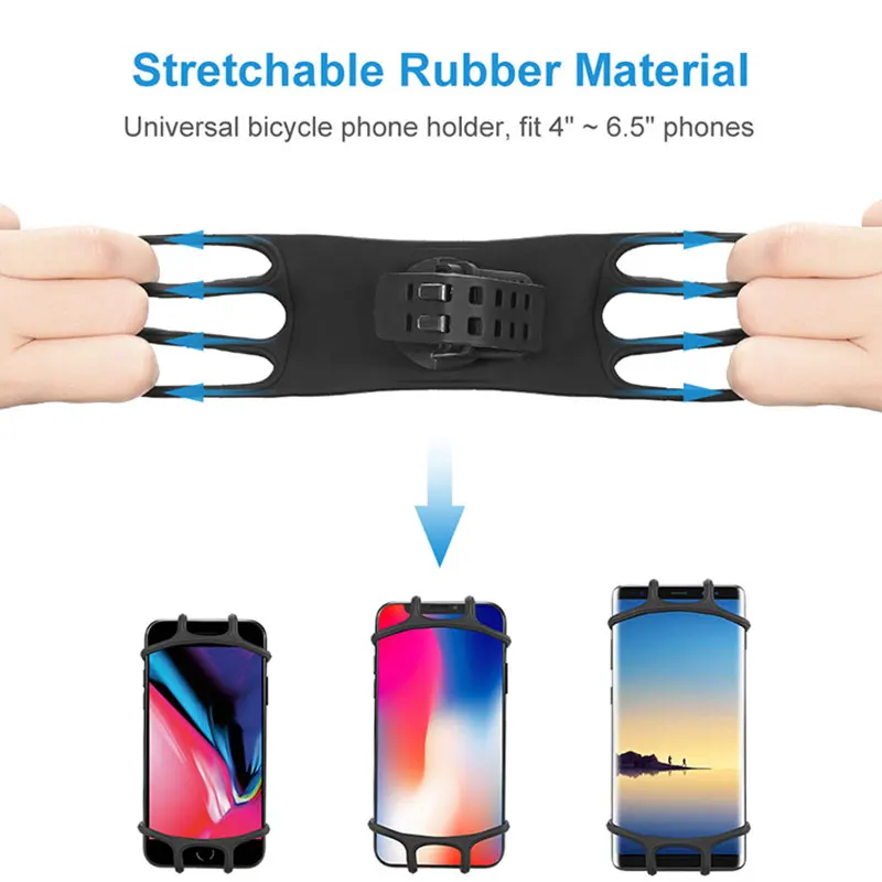 bicycle mobile phone holder rotating silicone bicycle phone holder motorcycle handlebar holder for 4 0 inch 6 5 inch phone free global shipping