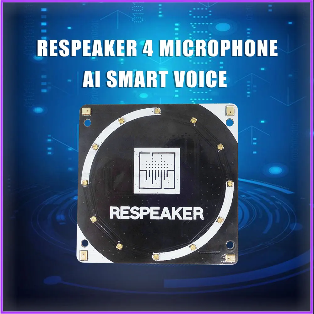 

For ReSpeaker 4-Mic Array for Raspberry Pi 4B/3B+| 4 Microphones Array for AI Voice Applications Quad-microphone Expansion Board