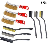 9 pcs brush set wire brush for rust removal small wire brush for cleaning welding slag rust dust and outdoor drill grill