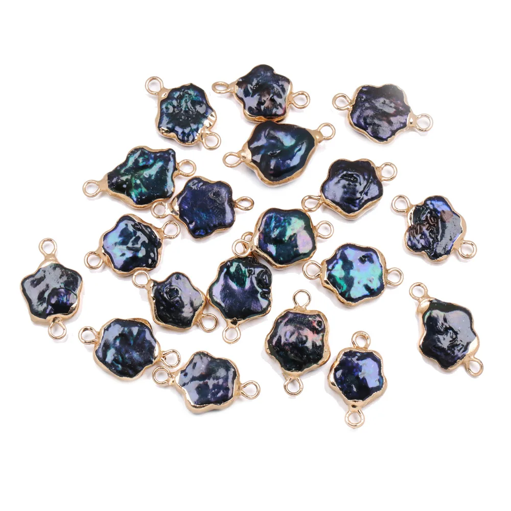 

Natural Freshwater Pearl Pendant irregular shape Double hole connector Pendants for Jewelry Making DIY Necklaces Accessories