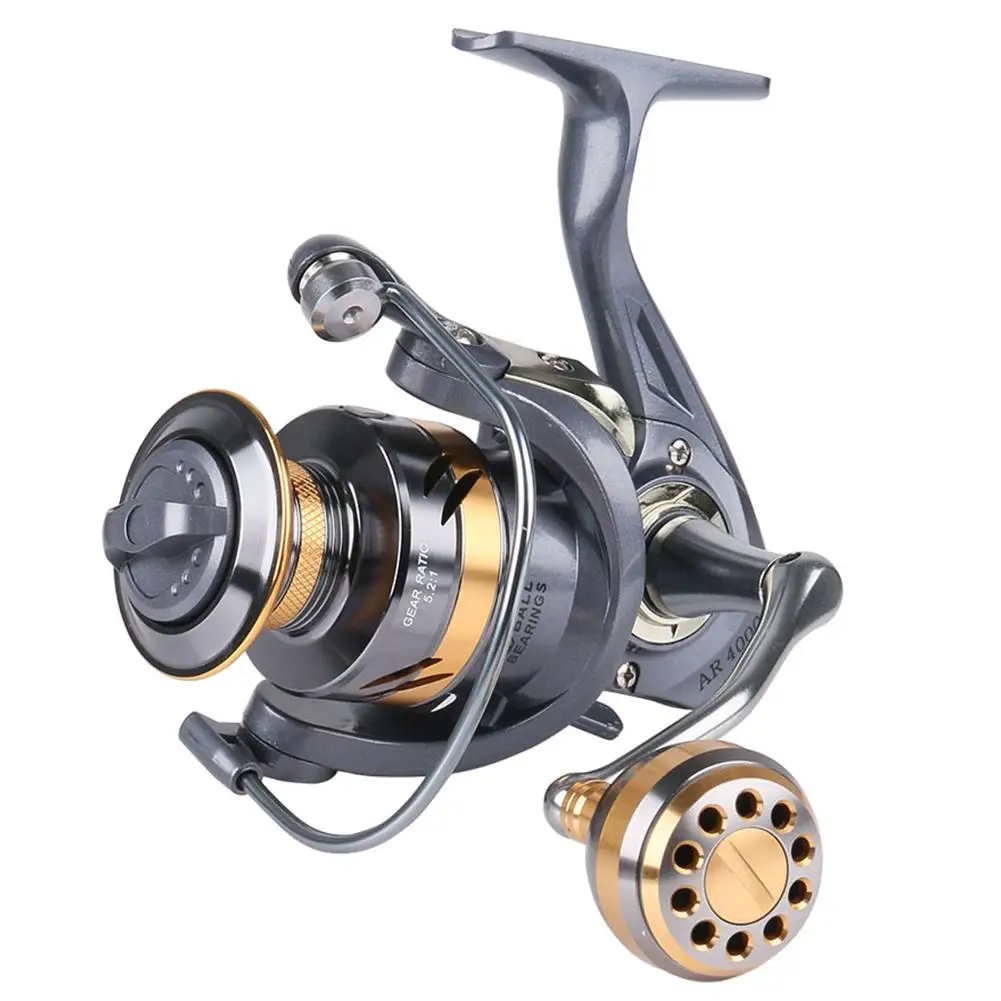 

DEUKIO Spinning Reel Fishing Reel Metal Knob Metal Large-capacity Spool Rock Sea 5.2:1 Gear Ratio Fishing Reel AR2000-AR7000