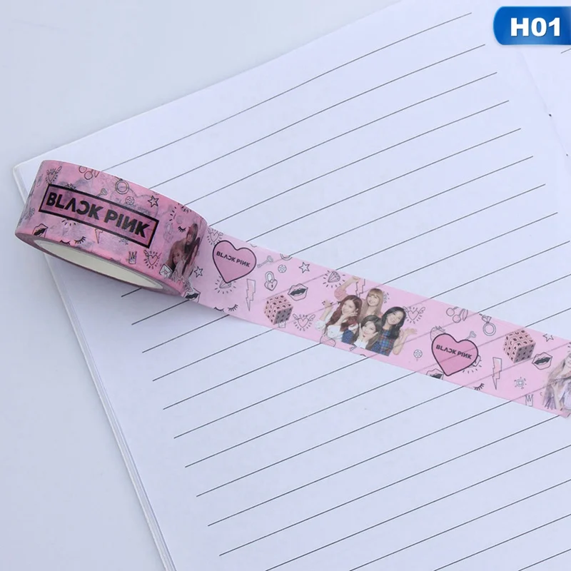 KPOP Paper Tape Got7 TWICE EXO SUPER M Photo Sticker Masking Scrapbook Notebook Cute Washi | Канцтовары для офиса и дома