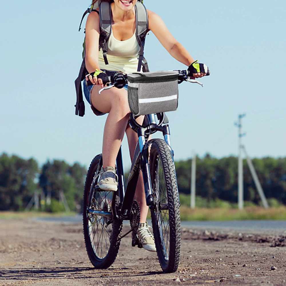 reflective bicycle handlebar backpack basket insulated cooler bag outdoor cycling mountain bike front tube bag pack free global shipping