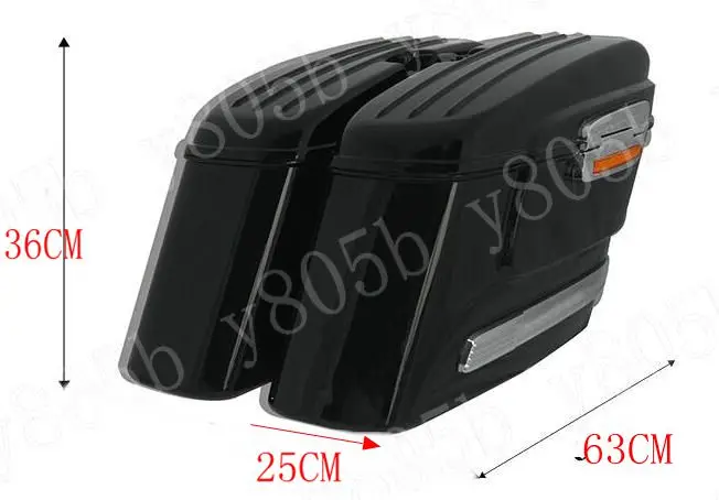 Черные жесткие сумки-седло для багажника со светодиодной подсветкой Yamaha VStar 400 650