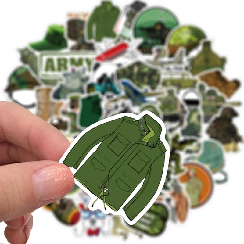 Pegatina de Graffiti militar para ni&ntilde;os, pegatinas y calcoman&iacute;as de vinilo DIY para ordenador port&aacute;til, monopat&iacute;n, funda de tel&eacute;fono, Motor, 50 Uds.-3
