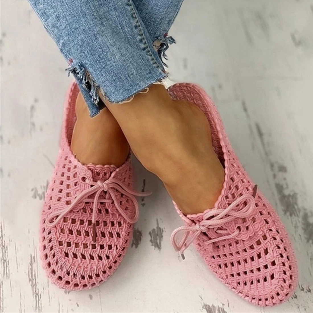 

women Slippers Shoes Woman sandal 2021 Toe Breathable Flip Flops Women Hollow Out Lace Up Outdoor Slides Women Flat Summer