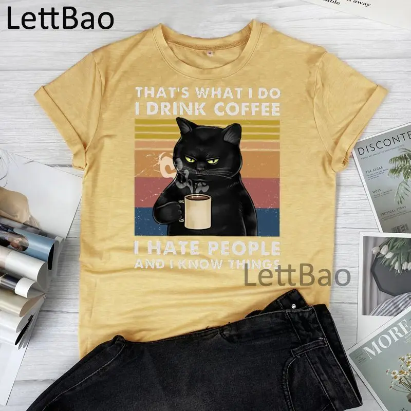 

That's What I Do I Drink Coffee Summer Tshirt Fashion Printed Personality Harajuku Funny Casual T Shirt Women Tops Tee Clothing