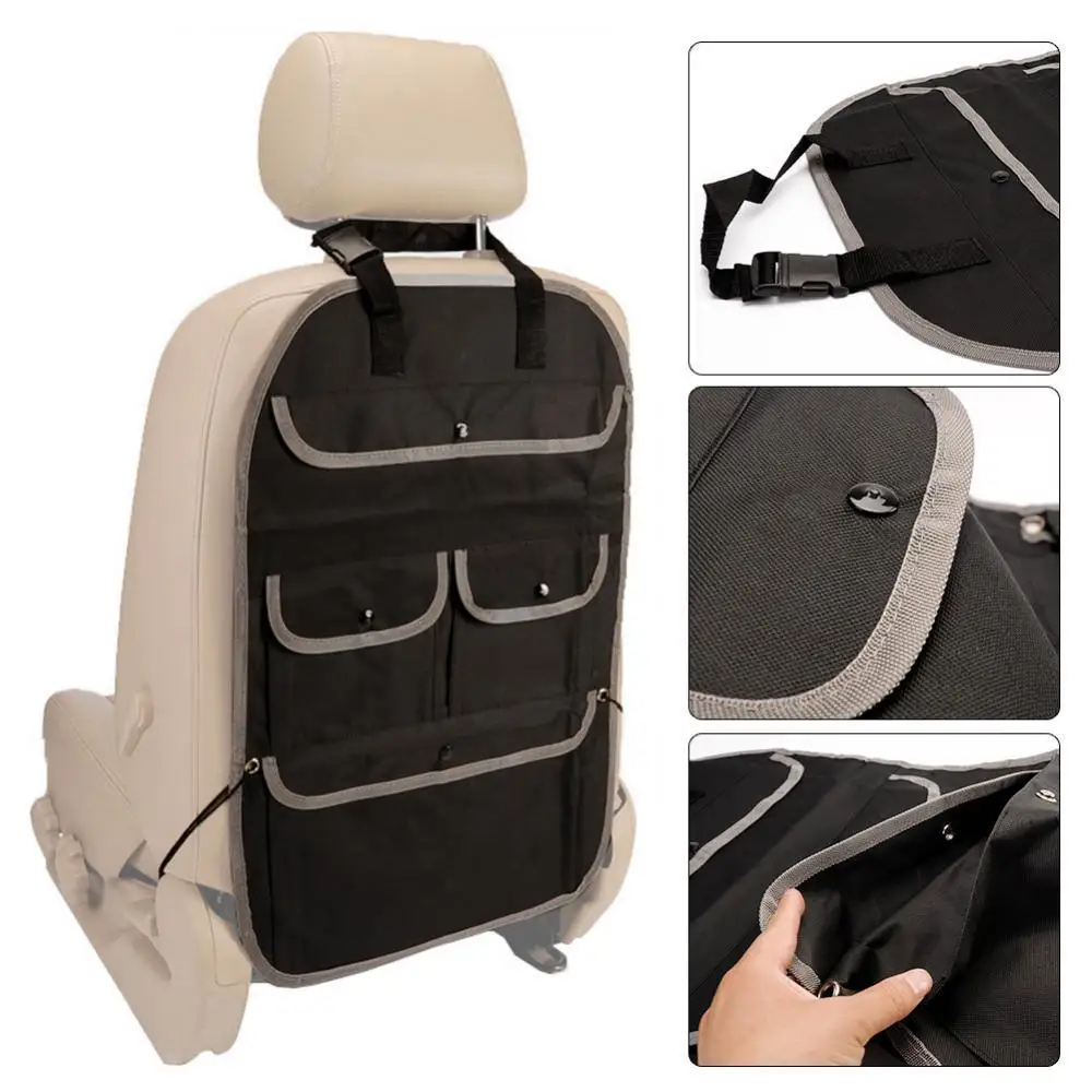 

Car Seat Back Multi-Pocket Sundries Storage Bag Kids Anti-Kick Mat Organizer