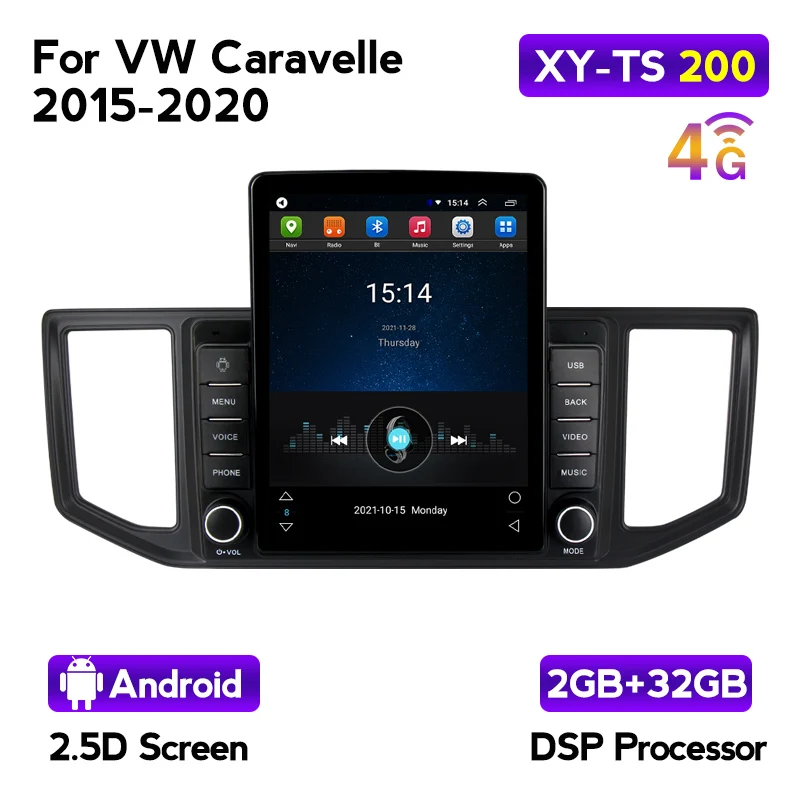 Автомагнитола 9 5 дюйма в стиле Tesla с экраном 2.5D для volkswagen VW Caravelle 2015-2020 DSP