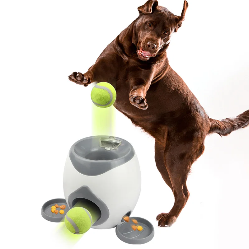 

Dog Tennis Food Reward Machine with Pet Ball Thrower Slow Toys Among Feeder Toy Interactive Suitable For Cats Dogs Dog Supplies