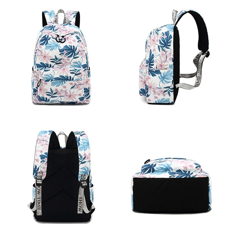Women Backpacks Floral Print Canvas Backpack School Bag for Girls Rucksack Female Travel | Багаж и сумки