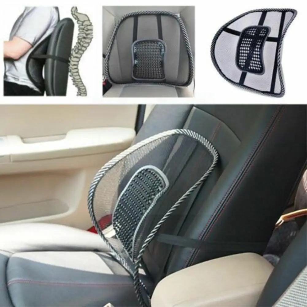

Universal Car BLACK Back Support Chair Massage Lumbar Styling Mesh Cushion Cushion For Car Pad Waist Interior Ventilate Sup N2D1