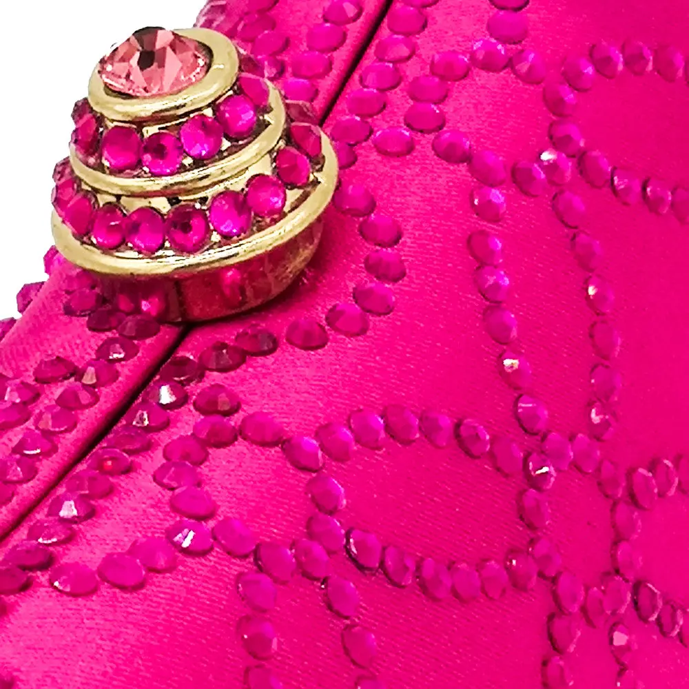 Женский Вечерний Клатч Boutique De FGG ярко розовый клатч с кристаллами торжественный