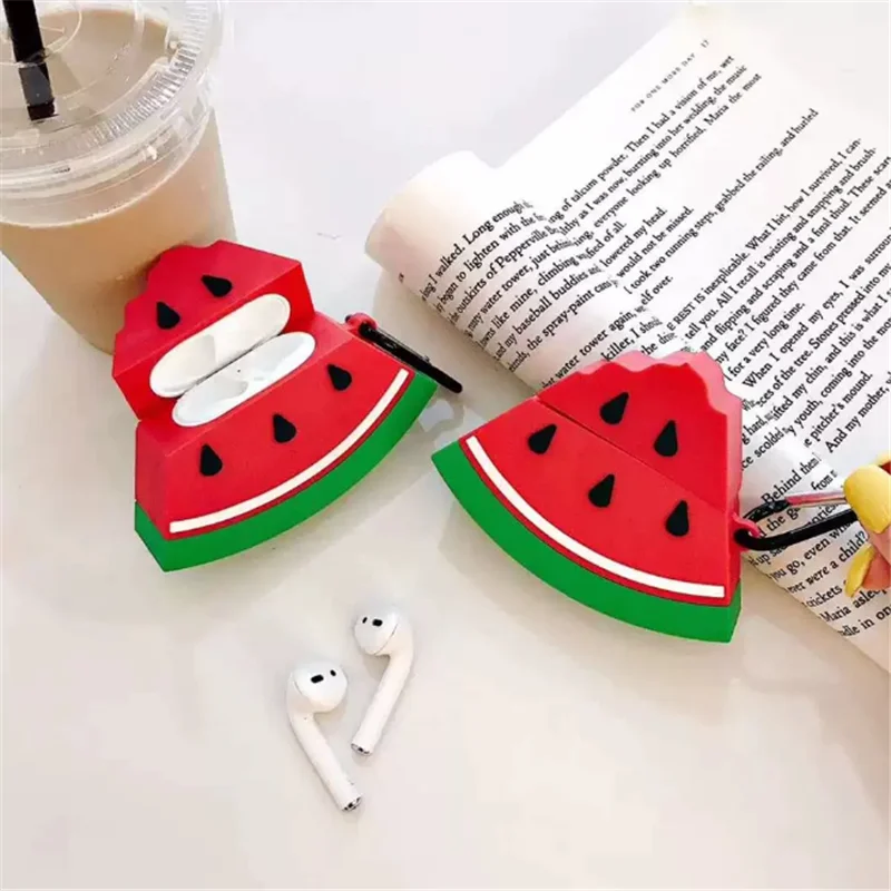 Чехол для беспроводных Bluetooth наушников Airpods 1 2 защитный чехол с фруктами