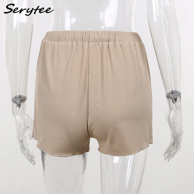 

Serytee Women Drawstring Summer Wide Leg Shorts 2021 Oversize Loose Daily Short Pants Streetwear