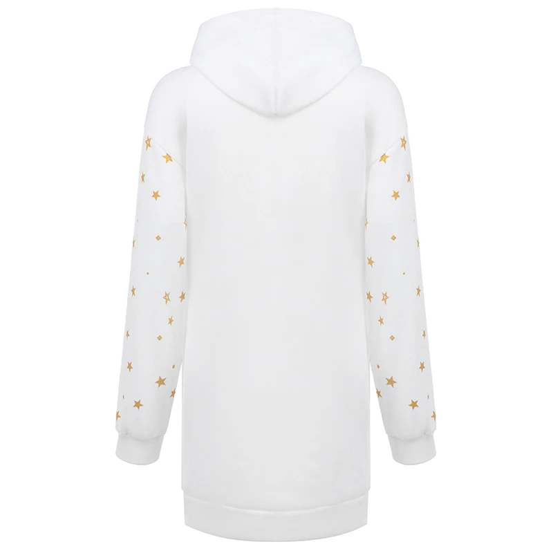 

2020 Christmas Women hoodies Mid-Length Pocket Hooded Long Sleeve Fleece Women