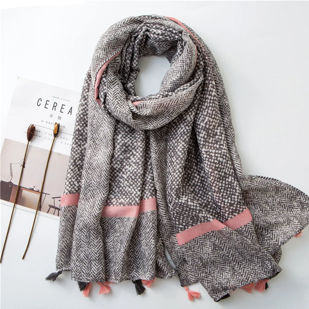 Женская мода Aztec кистовидная вискоза шаль шарф для женщин высокого качества