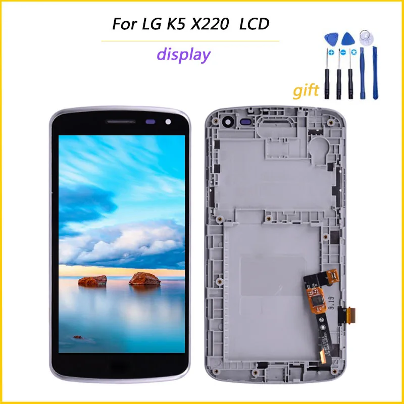 100% протестированный высококачественный дисплей для LG K5 X220 X220mb X220ds LCD с рамкой