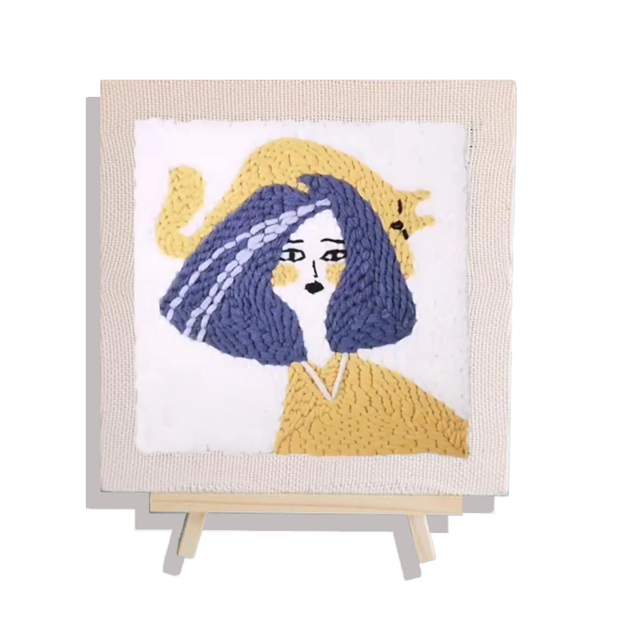 

Набор для вышивки из мультфильма «сделай сам» для детей, начинающих, набор для вязания ковров, набор для вязаной вышивки