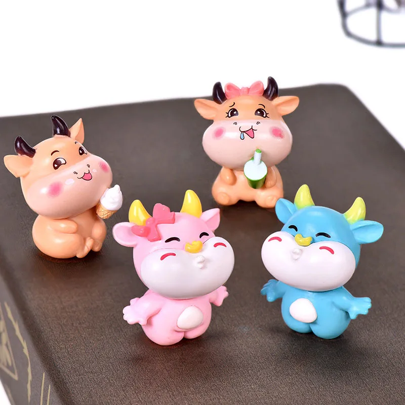 2 шт./лот с мультяшными изображениями влюбленных корова синего розового цвета