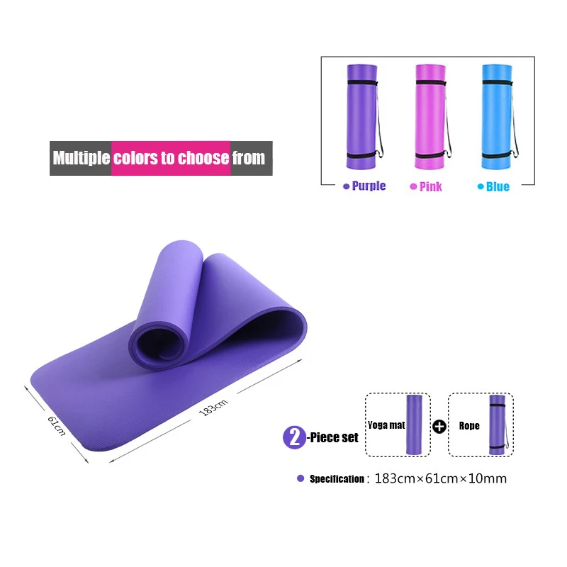 

Yoga Mat Anti-skid Sports Fitness Mat Widened and Thicken Sports Blanket Yoga Mat for Exercise Yoga and Pilates Gymnastics Mat