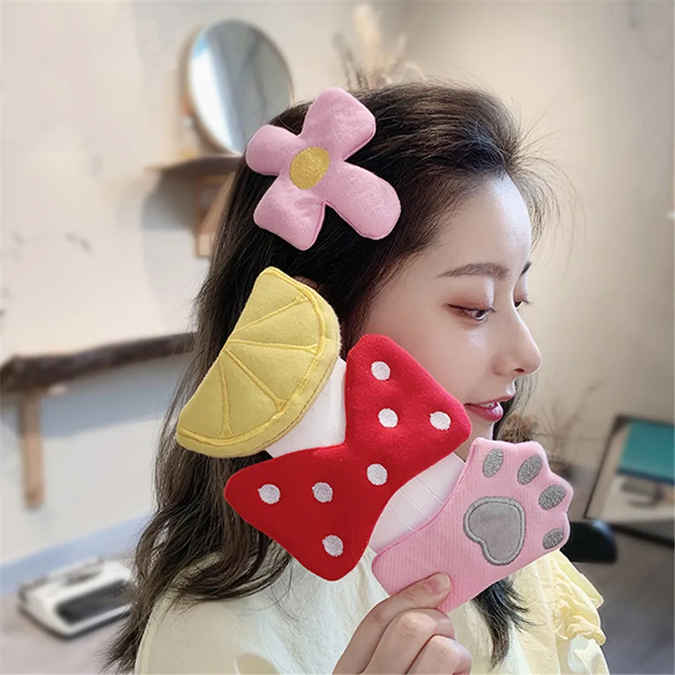 Милая мультяшная Заколка фрукт тканевые заколки для волос с бантом аксессуары