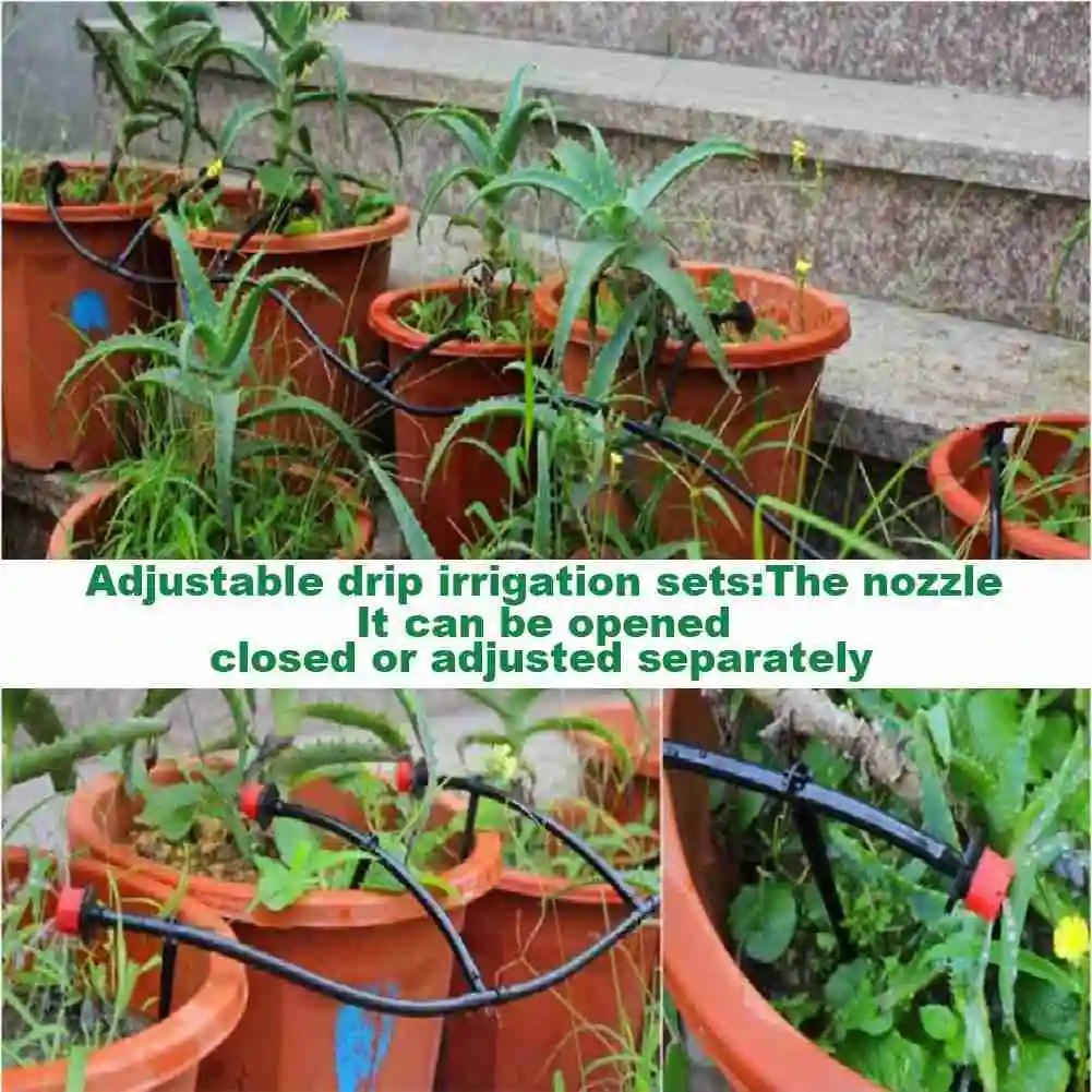 

Self Automatic Garden Water Micro Drip Irrigation System Hose Watering Plant Timer Controller Kit DIY Drippers Mist Set