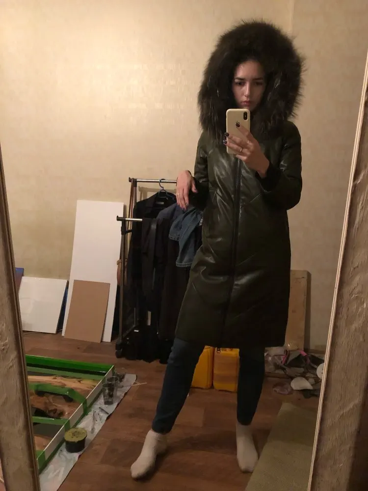 Зимнее модное Брендовое пальто из 90% утиного пуха с капюшоном и большим воротником из натурального меха, женские длинные пуховики из натуральной кожи, большие размеры, wq767