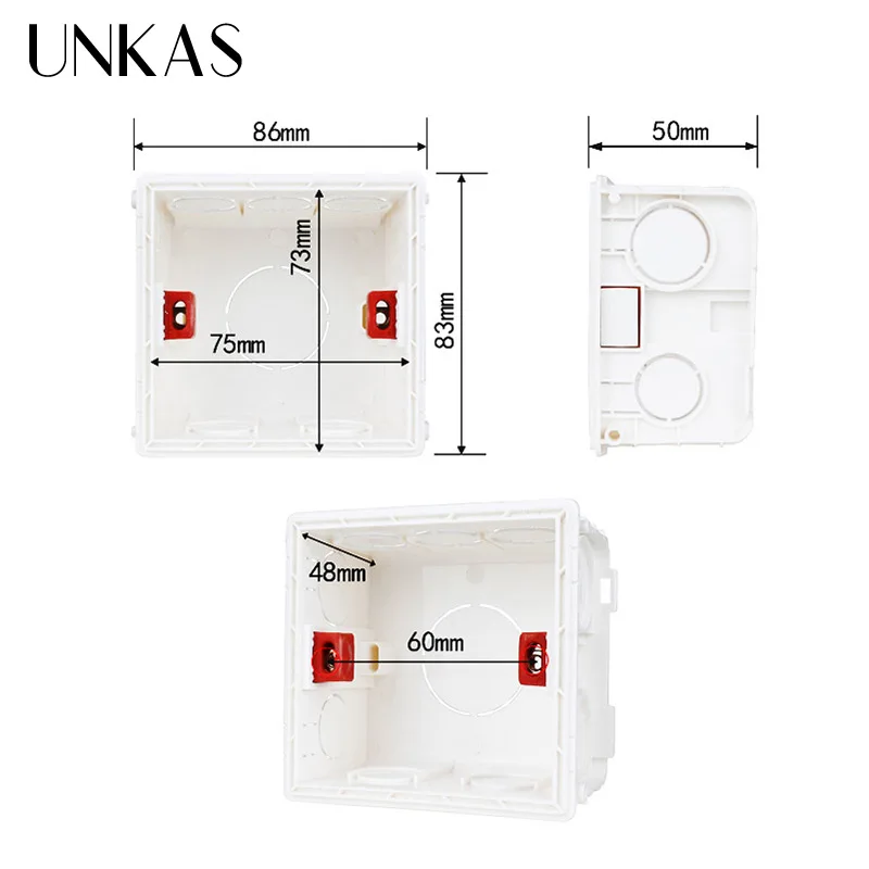 Новый дизайн UNKAS Пластиковый Регулируемый монтажный ящик из ПВХ внутренняя
