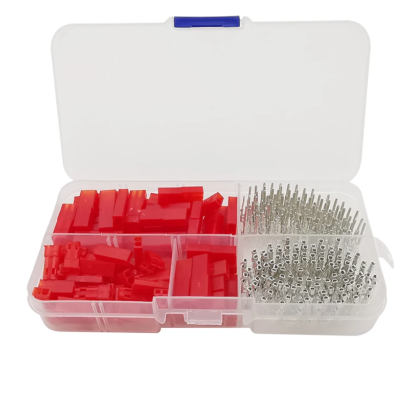 300 шт./корт. JST SYP 2 Pin 2,54 мм Шаг штекер и гнездо красный пластиковый корпус обжимной терминал проводной разъем комплект адаптера