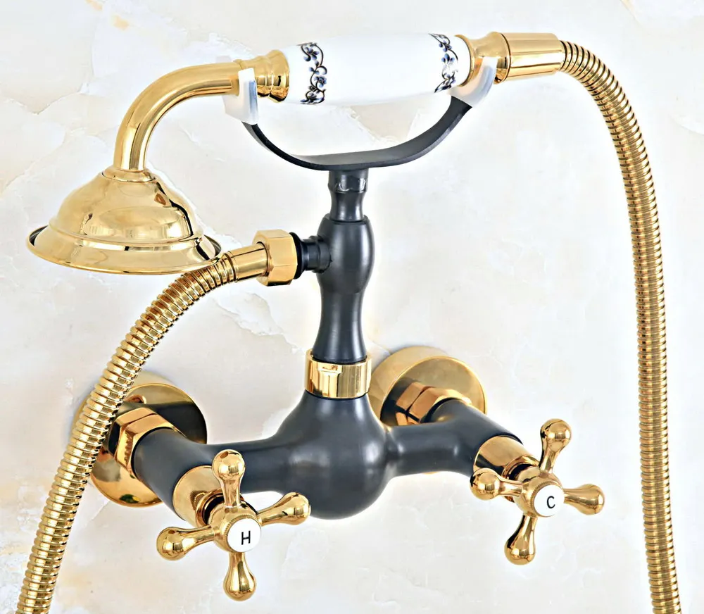 

Ручной смеситель Dna447, настенный, золотистый и черный, из латуни, с шлангом 150 см