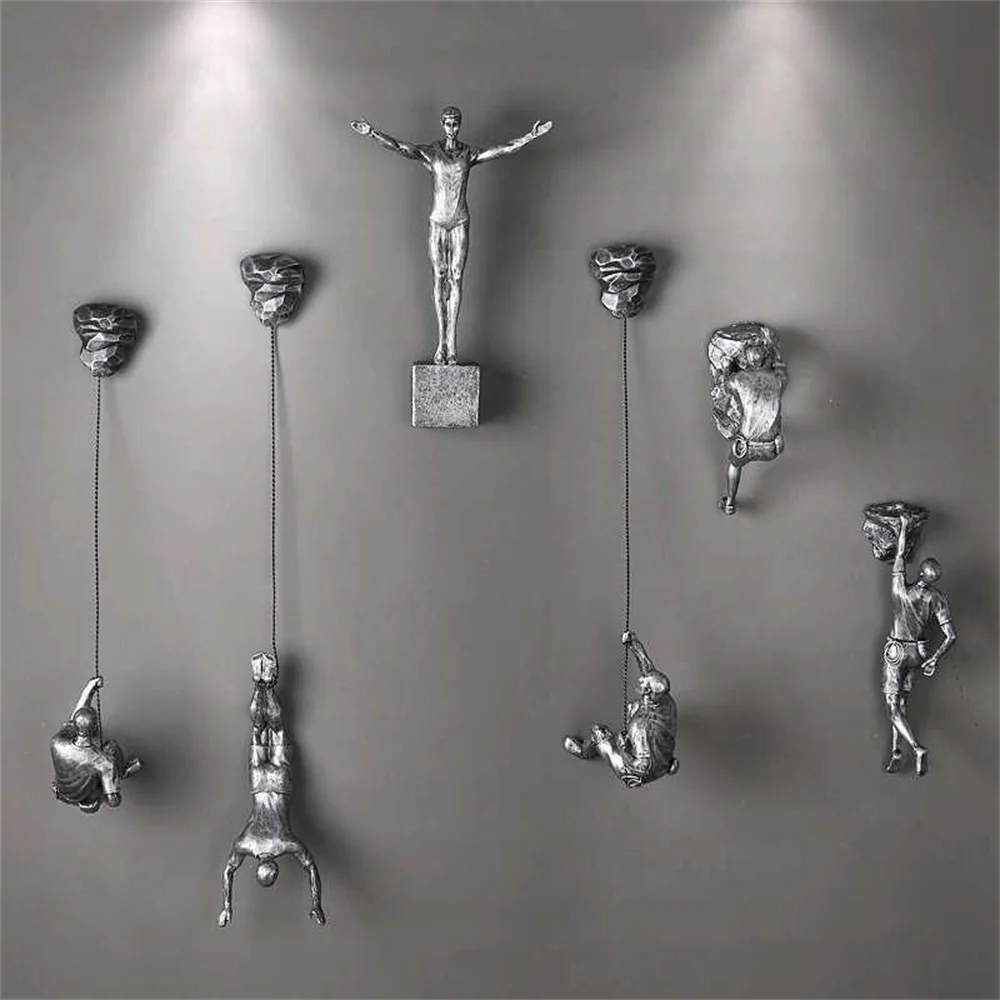 

Creative Rock Climbing Statue Wall Decoration Rock Climbing Man Resin Crafts Wall Hanging Gift Family Party Wall Hanging Decor