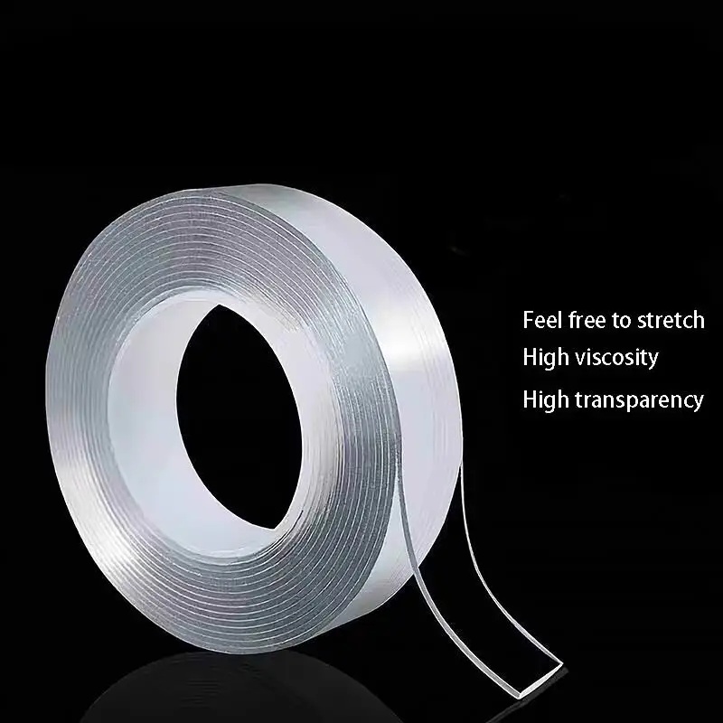 

Reusable Nano Adhesive Tape Multipurpose Transparent Double Sided No-Trace Removable Glue Tape Washable Strong Tape