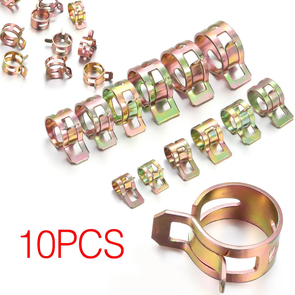 

10Pcs Car Spring Clip Fuel Oil Water Hose Pipe Tube Clamp Fastener 5-16mm Car Styling Replacement Clips Motorcycle Hose Clamp