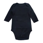 Боди для новорожденных мальчиков и девочек, хлопковый Черный Модный комбинезон с длинными рукавами, детская одежда для 3-24 месяцев