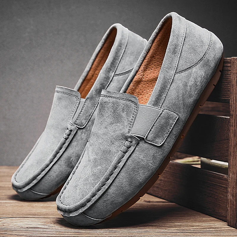 

Leather Men Casual Shoes Luxury Brand 2020 Mens Loafers Moccasins Breathable Slip on Black Driving Shoes