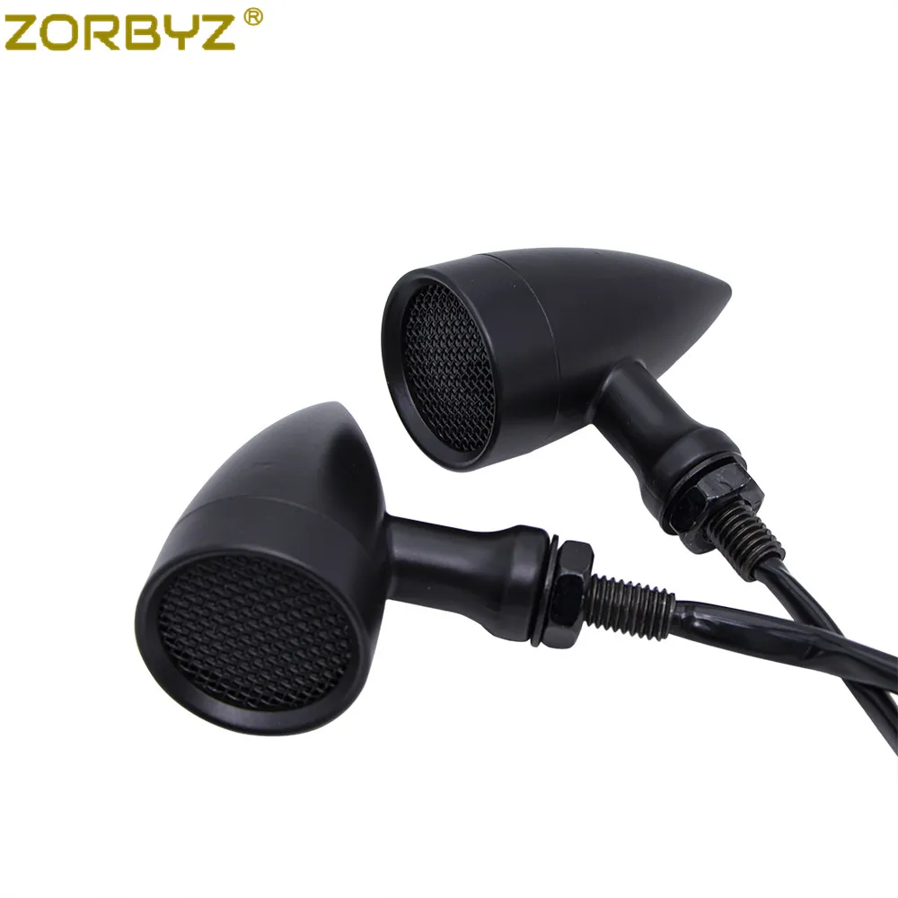 ZORBYZ черный/Хромированный мотоцикл металлический светодиодный индикатор сигнала