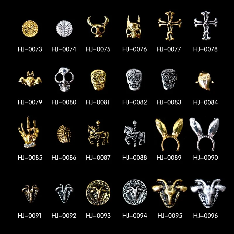 Новинка искусство ногтей голова черепа быка коровы сплав ретро 3D украшения для