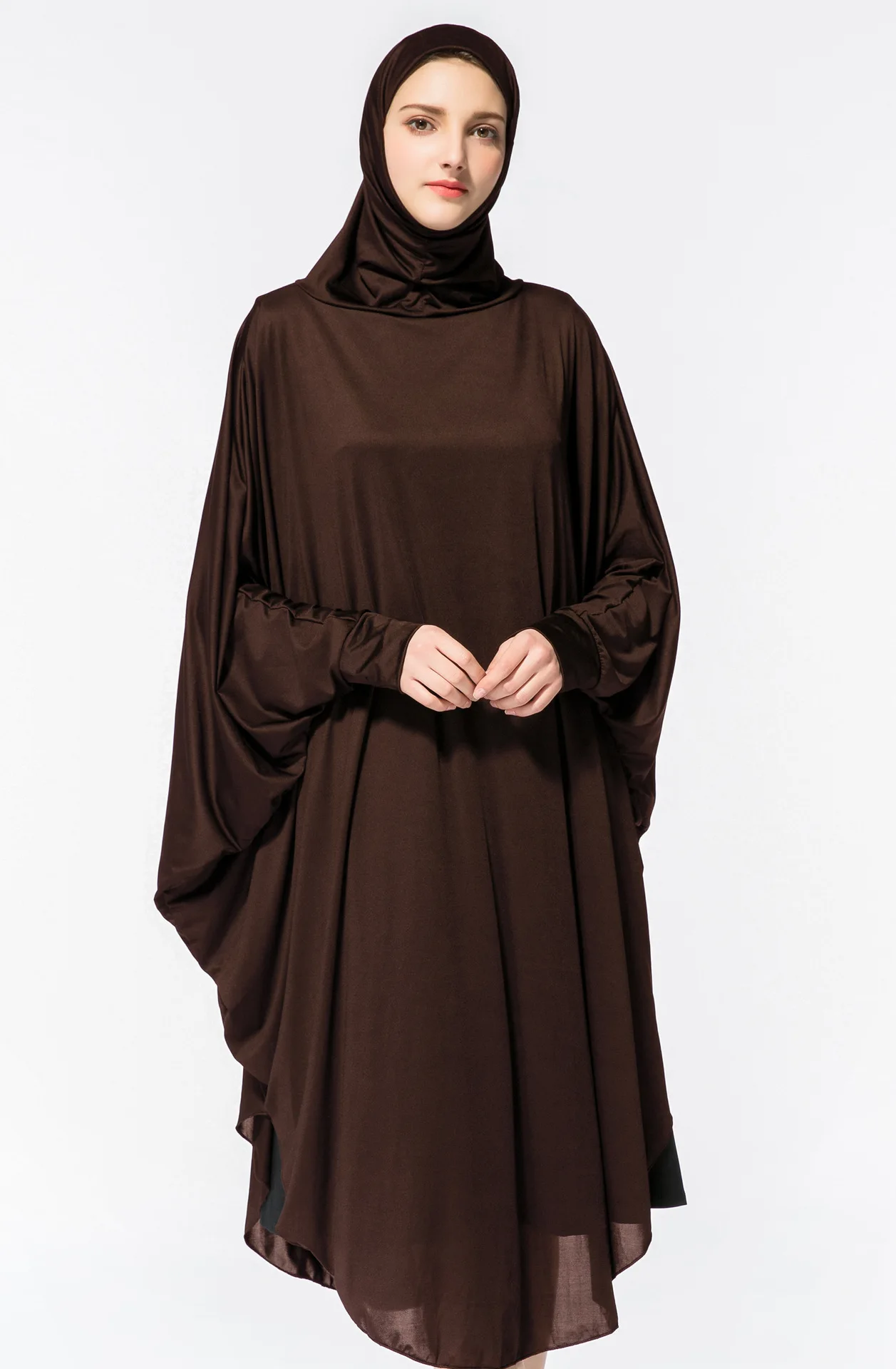 

Full Cover Muslim Women Prayer Dress Clothes Abayas Long Khimar Hijab Islam Islamic Dubai Turkey Jilbab Ramadan Arab Middle East