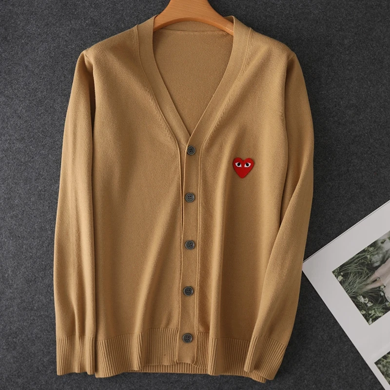 

Hot sale (with eyes) couple cardigan cashmere sweater embroidery love cardigan sweater cardigan men and women cashmere cardigan