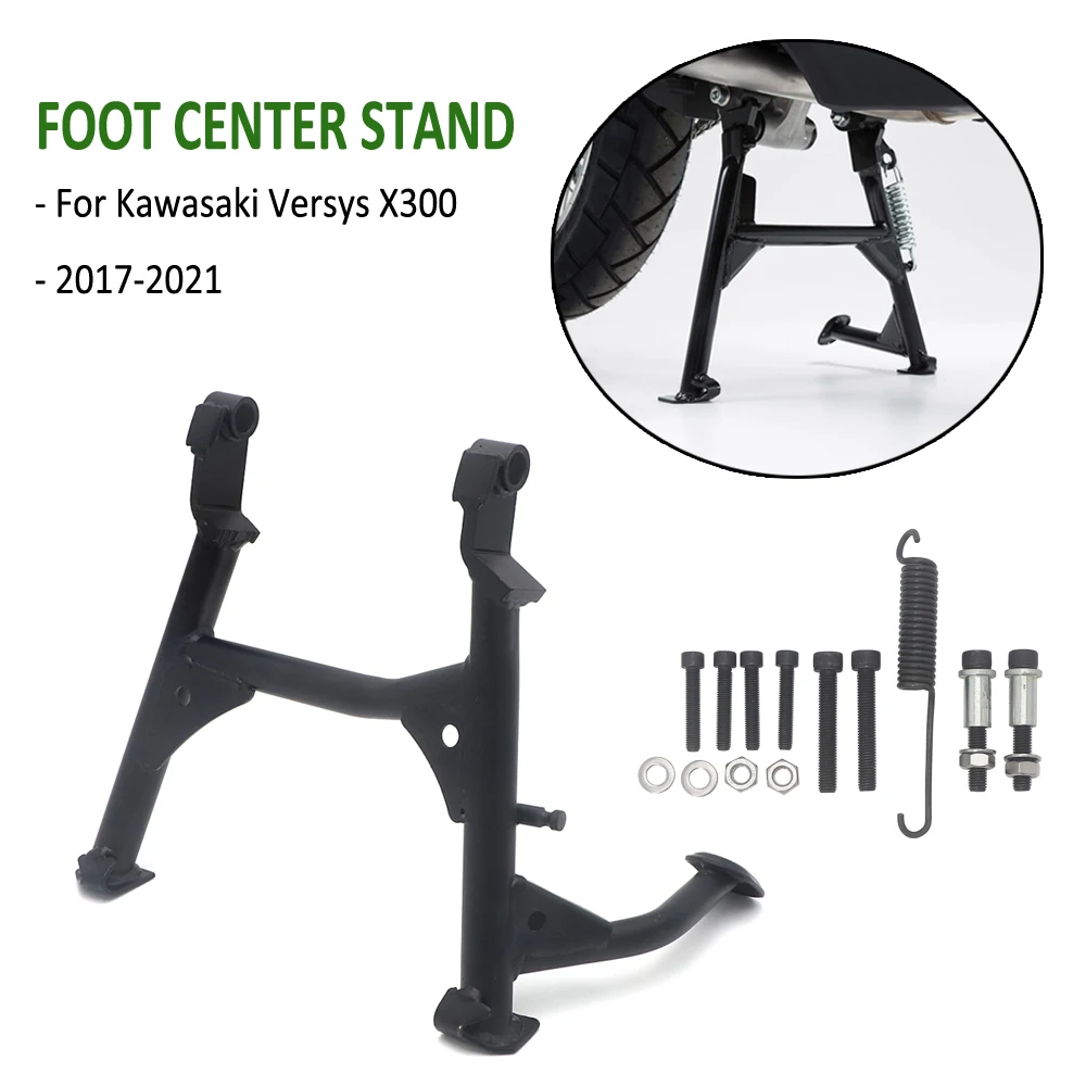 

Motorcycle Black Foot Center Centerstand Kickstand Stand Support For Kawasaki Versys X-300 X300 X 300 Versys-X300 2017-2021 2020